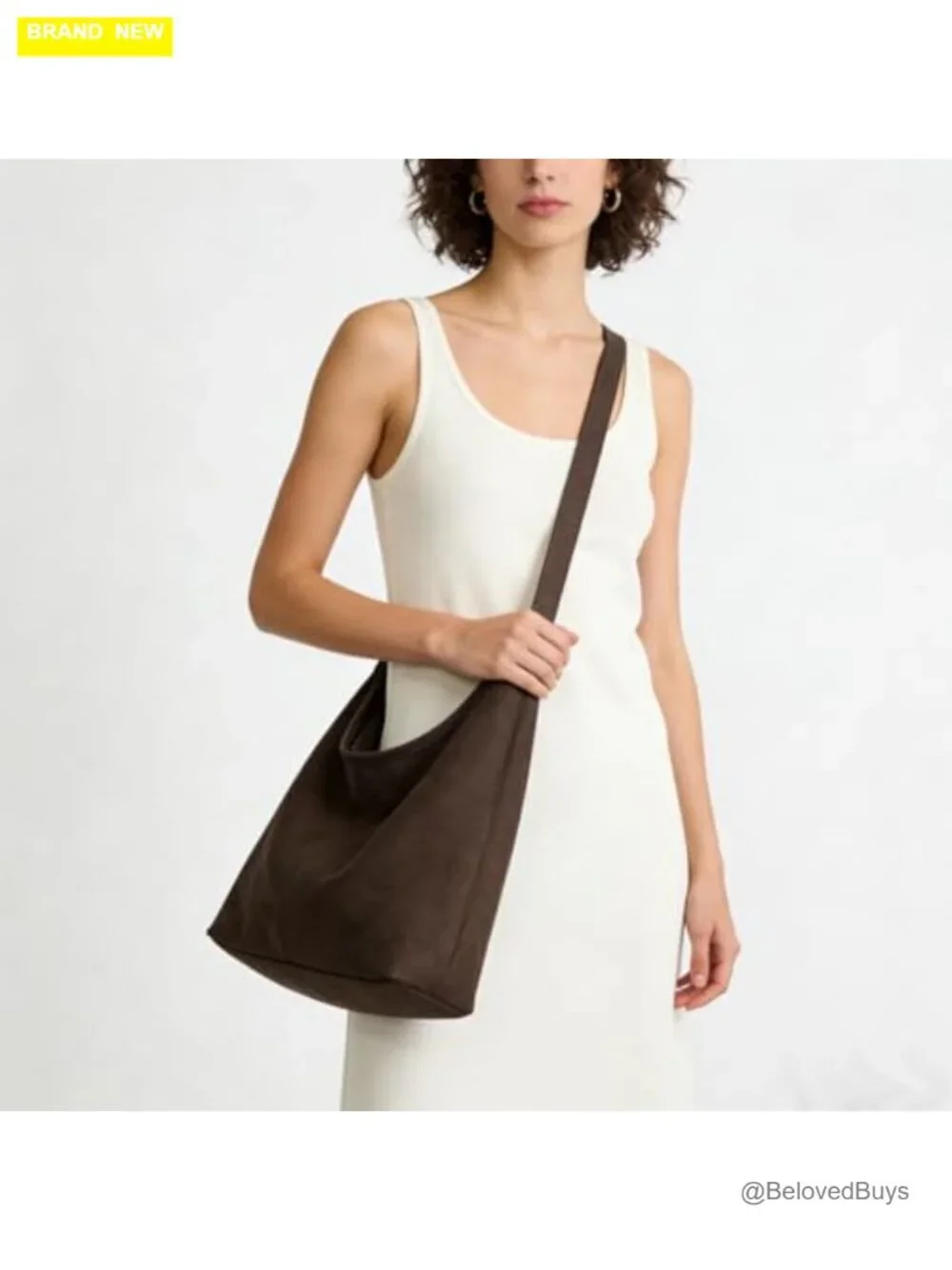 Large Slouchy Hobo Shoulder Bag Tote Purse Faux Suede Work Travel